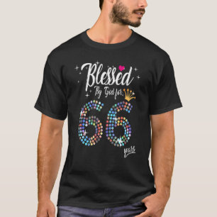Womens Blessed by God for 66 Years 66th Birthday A T-Shirt