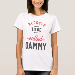 Womens Blessed Gammy Grandma Gift T-Shirt