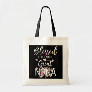Womens Blessed Great Nona Floral Mother's Day  Tote Bag