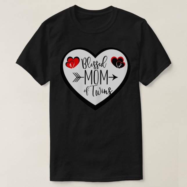Womens Blessed Mum Of Twins Gift  T-Shirt (Design Front)