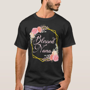 Womens Blessed Nana In A Floral Wreath T-Shirt