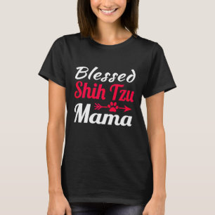 Womens Blessed Shih Tzu Mama T-Shirt