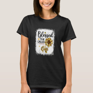 Womens Blessed To Be Called Gaga Sunflower Mother' T-Shirt