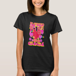 Womens Blessed To Be Called Gigi Heart Groovy Flow T-Shirt