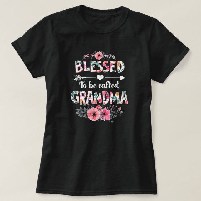 Womens Blessed to be called Grandma Funny Grandma T-Shirt (Design Front)