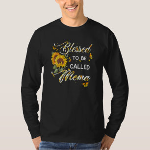 Womens Blessed To Be Called Mema Sunflower Mother T-Shirt