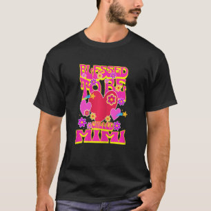 Womens Blessed To Be Called Mimi Heart Groovy Flow T-Shirt