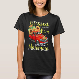 Womens Blessed To Be Called Mum And Mawmaw Grandma T-Shirt