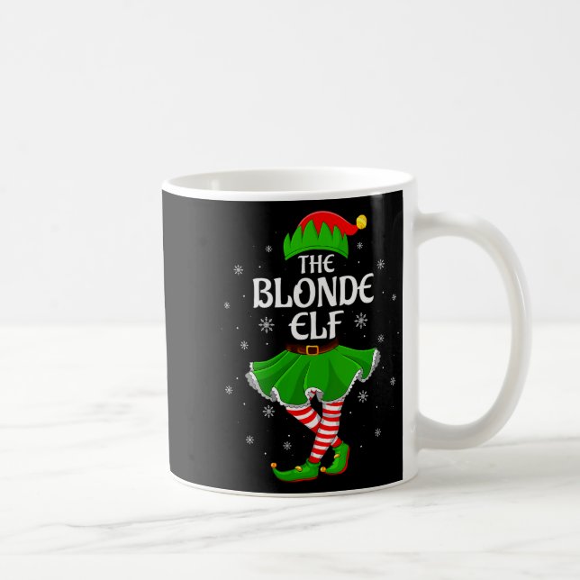 Womens Blonde Elf Christmas Family Girls Women Elf Coffee Mug (Right)
