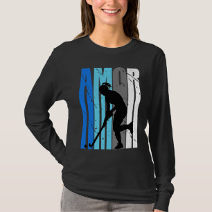 Womens Blue Amor Hockey Season Fan Girl College St T-Shirt