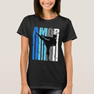 Womens Blue Amor Jiu Jitsu Grades Fan Girl College T-Shirt