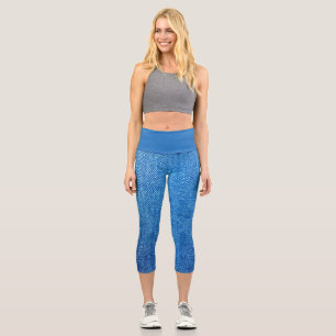 Women's Blue Capri Leggings