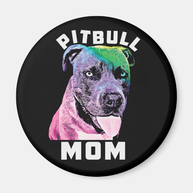 Womens Blue Nose Pitbull Mum Pop Art Style Cool Magnet (Front)