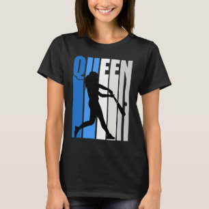 Womens Blue Pretty Baseball Queen Birthday Colorfu T-Shirt