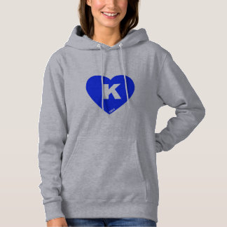 Women's Blue & White K-Heart Hoodie