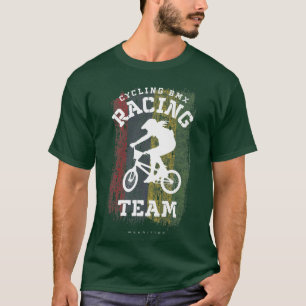Womens BMX Bike Mauritius Flag Biking Cycling Raci T-Shirt
