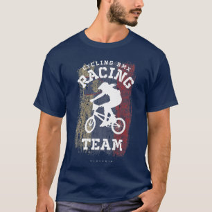 Womens BMX Bike Slovenia Flag Biking Cycling Racin T-Shirt