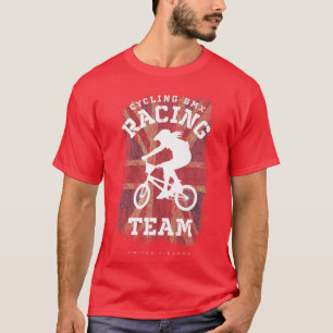 Womens BMX Bike United Kingdom Flag Biking Cycling T-Shirt