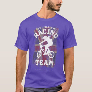 Womens BMX Bike United Kingdom Flag Biking Cycling T-Shirt