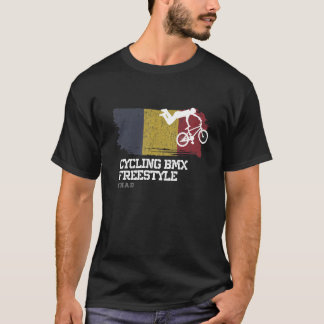 Womens BMX Freestyle Bike Chad Flag Cycling BMX T-Shirt