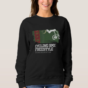 Womens BMX Freestyle Bike Turkmenistan Flag Cyclin Sweatshirt