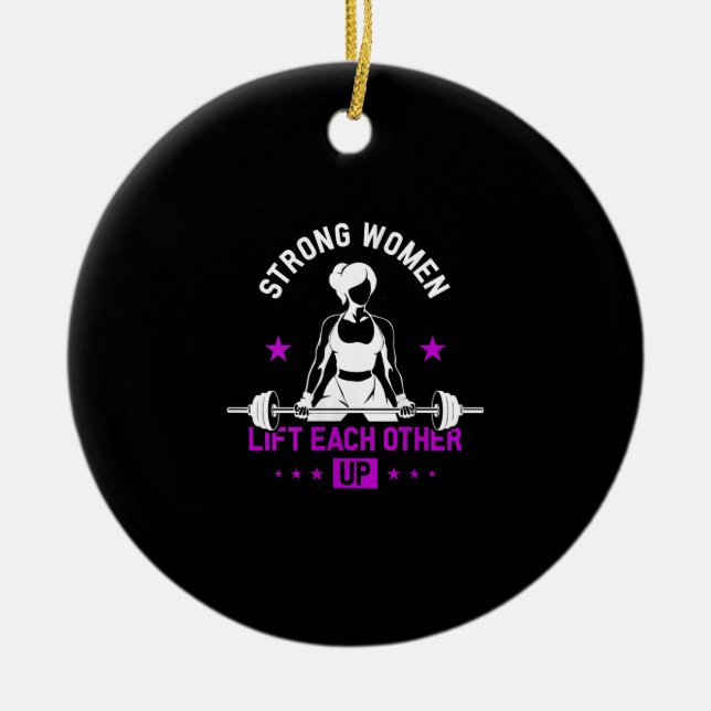 Womens Bodybuilding Gym Workout And Funny Training Ceramic Ornament (Front)