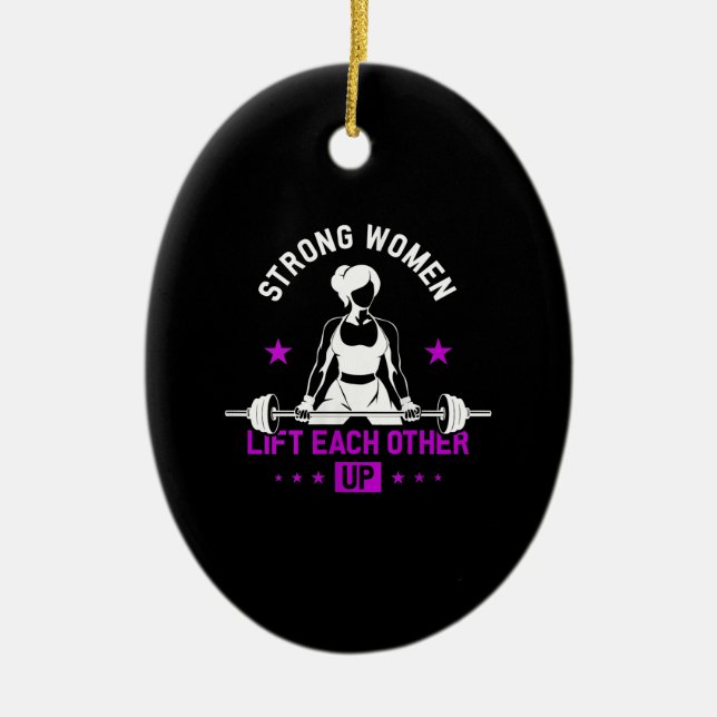 Womens Bodybuilding Gym Workout And Funny Training Ceramic Ornament (Front)