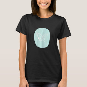 Womens Boho Line Pastel Cute Minimalistic Butterfl T-Shirt