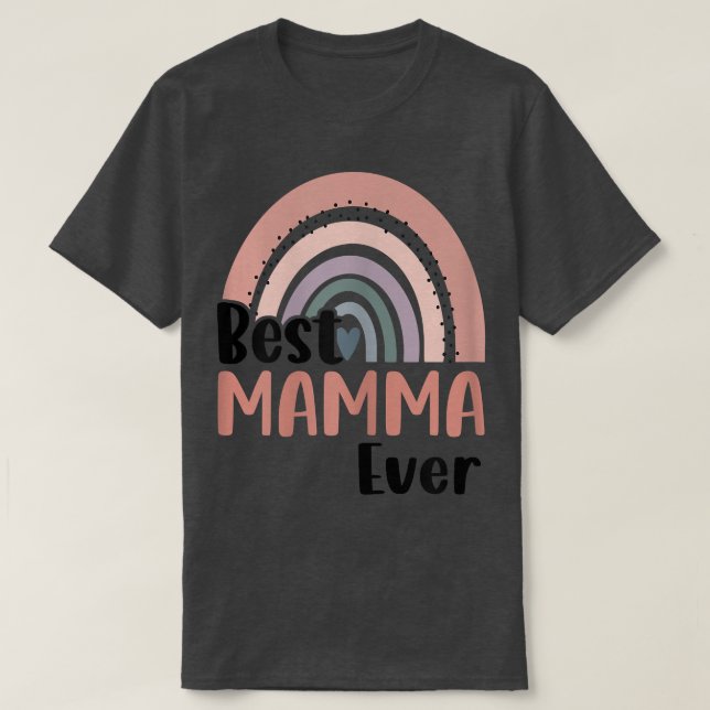 Womens Boho Rainbow Best Mamma Ever Funny Mothers  T-Shirt (Design Front)