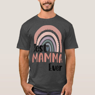 Womens Boho Rainbow Best Mamma Ever Funny Mothers  T-Shirt