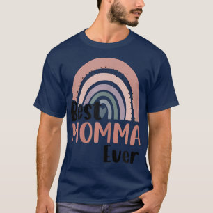 Womens Boho Rainbow Best Momma Ever Funny Mothers T-Shirt