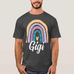 Womens Boho Rainbow Gigi Fun Mothers Day Best Gigi T-Shirt