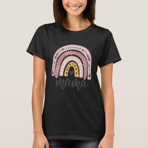 Womens Boho Rainbow Mama Mom Mommy New Mom Mother' T-Shirt