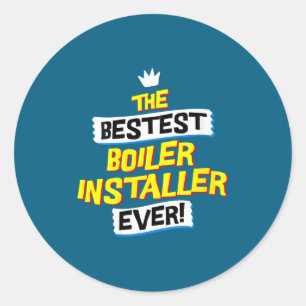 Women's Boiler Installer, Funny Job Occupation V-n Classic Round Sticker
