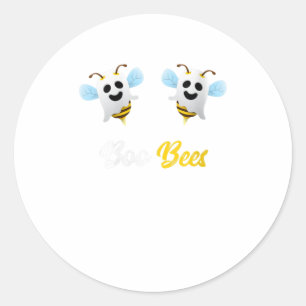 Womens Boo Bees Funny Ghost Boobees Hallowee Classic Round Sticker
