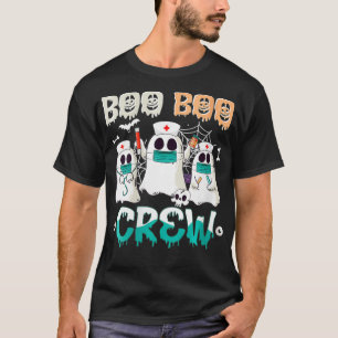 Womens Boo boo Crew Nurse Halloween Ghost Costume T-Shirt