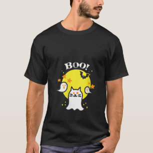 Womens Boo Ghost Cat Funny Halloween Costume For K T-Shirt