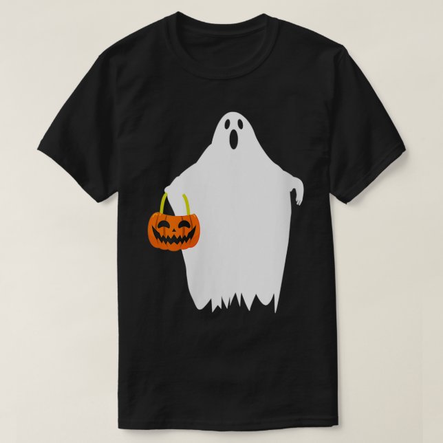 Womens Boo Halloween Apparel  Ghost Halloween VNec T-Shirt (Design Front)