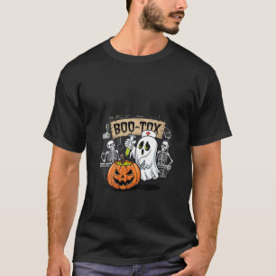 Womens BOO Tox Nurse Injector Halloween Filler Bot T-Shirt