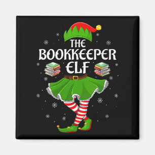 Womens Bookkeeper Elf Christmas Family Girls Women Magnet