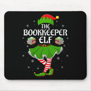 Womens Bookkeeper Elf Christmas Family Girls Women Mouse Pad