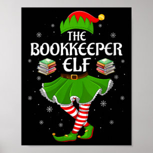 Womens Bookkeeper Elf Christmas Family Girls Women Poster