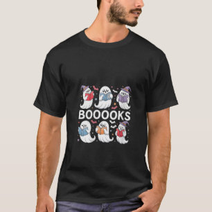 Womens Booooks Ghosts Reading Books Halloween Book T-Shirt