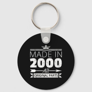 Womens Born In 2000 Bday Vintage Funny Quote Key Ring