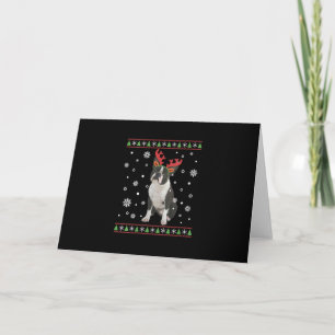 Womens Boston Terrier Xmas Ugly Christmas Sweater Holiday Card