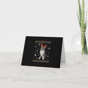 Womens Boston Terrier Xmas Ugly Christmas Sweater Thank You Card