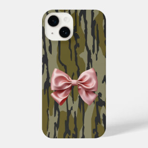 Womens Bottomland Camo Cute Pink Ribbon Bow iPhone 14 Case