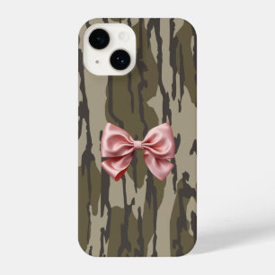 Womens Bottomland Camo Cute Pink Ribbon Bow iPhone 14 Case