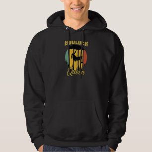 Womens Boulder Queen Retro Climbing Rocks Boulderi Hoodie