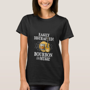 Womens Bourbon Music Guitar Drinker Guitarist Bour T-Shirt